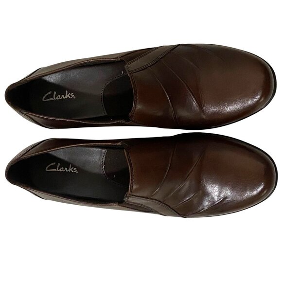 Clarks Partridge Slip On Shoe Womens Size 10 Brown Dark Academia Preppy Business - Picture 5 of 9